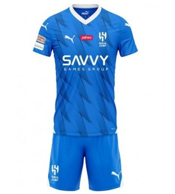 Al-Hilal Koszulka Podstawowych Dziecięca 2023-24 Krótki Rękaw (+ Krótkie spodenki)